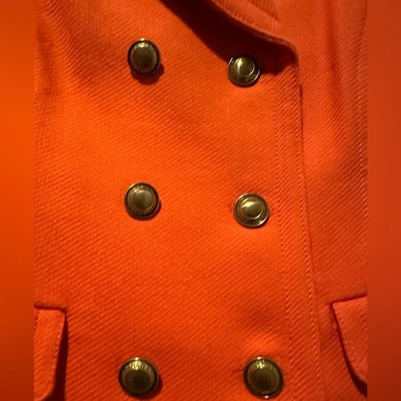 Banana Republic Vibrant Orange Pea Coat - Picture 3 of 6